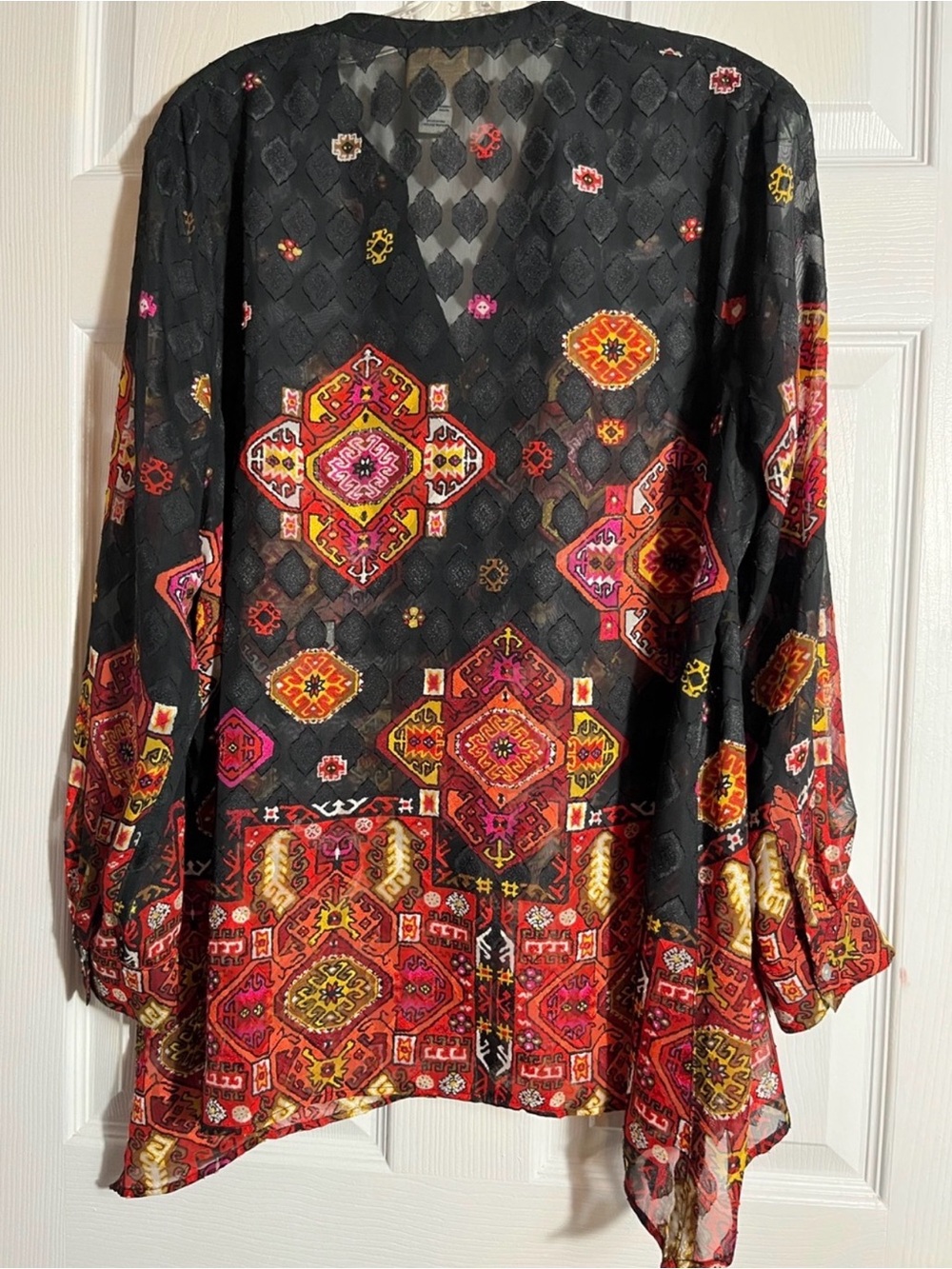 Ruby Rd sheer boho top - Picture 3 of 4